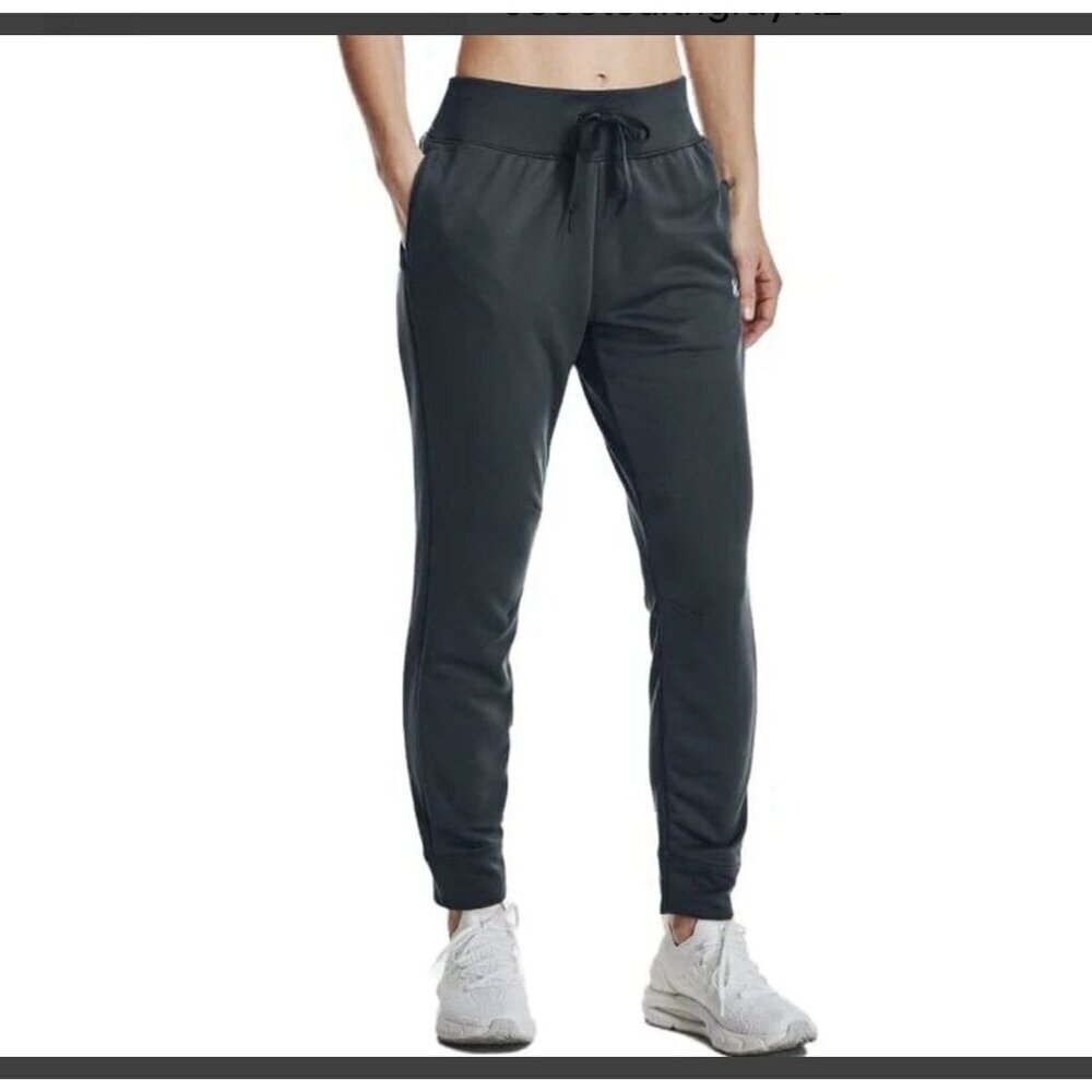 Under Armour Qualifier Fleece Jogger Pants Womens XL Gray Loose Fit Drawstring - Picture 2 of 10